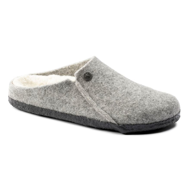 Birkenstock Zermatt Shearling Slipper | Light Gray | Narrow - Women's (1015086) - Image 6